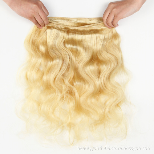 Beauty Youth body wave frontal body wave human hair brazilian mech with closure 613 4x4 closure